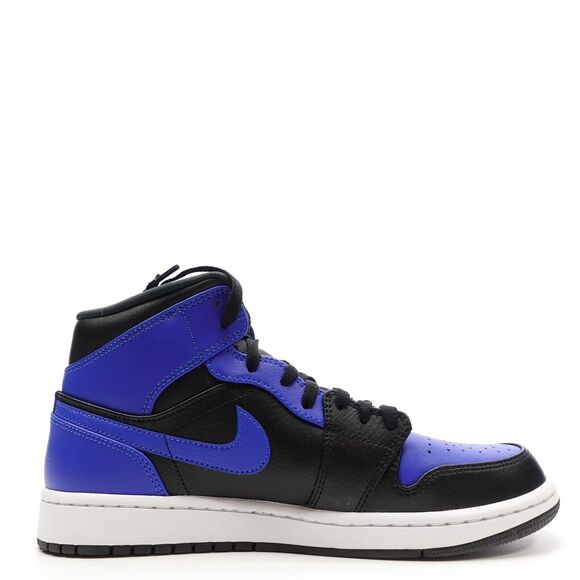 Nike Air Jordan 1 Mid "Hyper Royal" Mens Size 9.5 Black Blue Sneakers 554724-077 - Picture 4 of 11